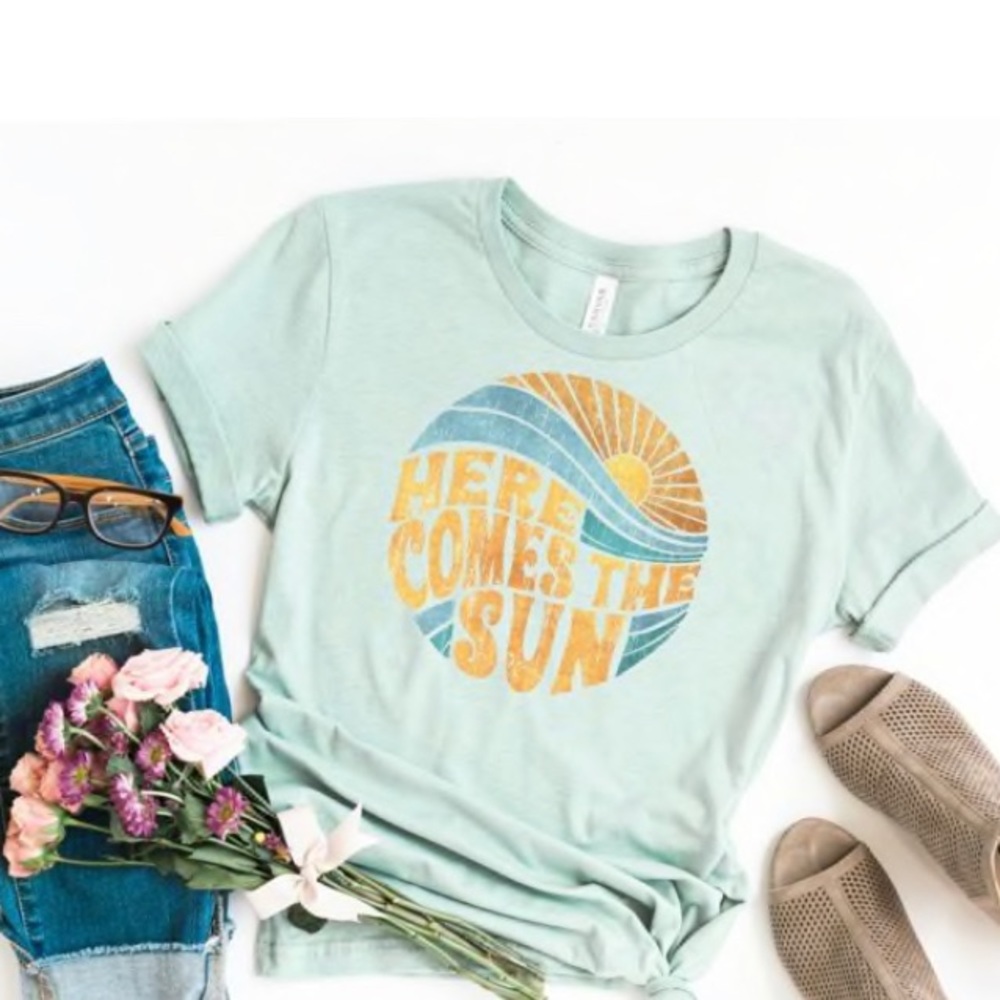 Bella Canvas Woman’s Here Comes The Sun Tee Shirt